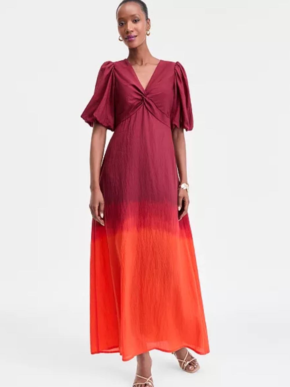 I.N.C. Women's Ombré Twist-Front Maxi Dress sz M NWT